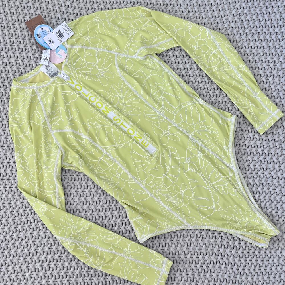 VOLCOM X COCOHO• TROPICOCO BODYSUIT ONE-PIECE SWIMSUIT CITRON - Picture 2 of 9